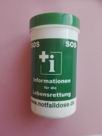 Gemeinde Nehren, Notfalldose - eine Aktion des Krankenpflegevereins Nehren